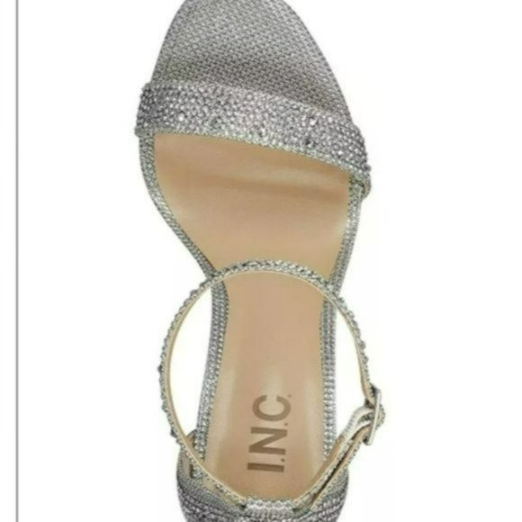 Thalia Sodi Lissy Platform Evening Sandals Silver Bling -9.5 - Picture 4 of 9